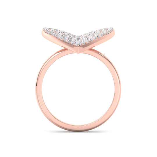 Heart ring in rose gold with white diamonds of 1.44 ct in weight