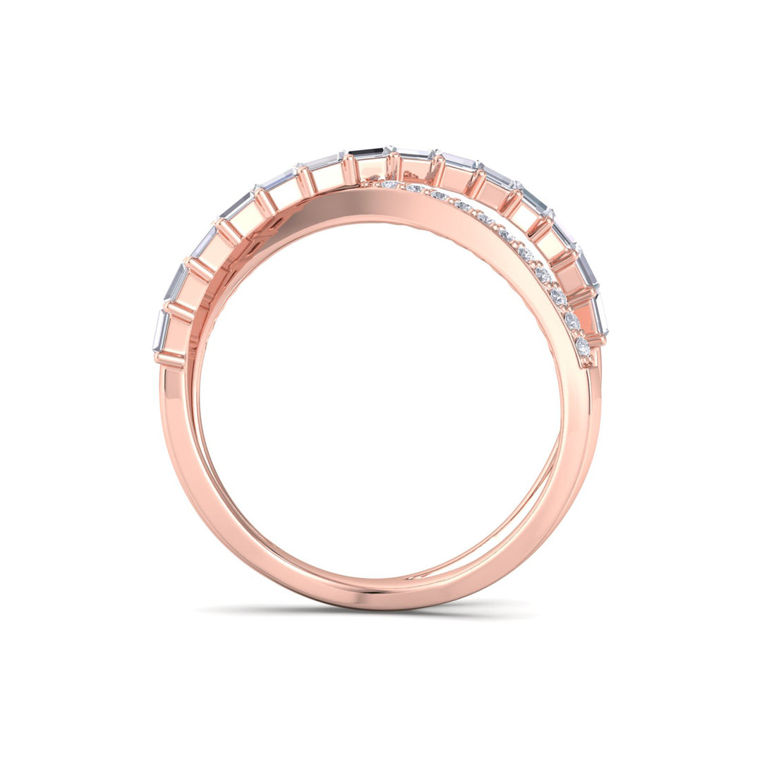 Ring in rose gold with white diamonds of 0.46 ct in weight