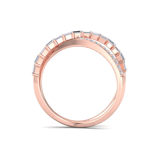 Ring in rose gold with white diamonds of 0.46 ct in weight