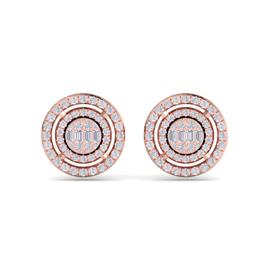 Round stud earrings in white gold with white diamonds of 0.57 ct in weight - HER DIAMONDS®