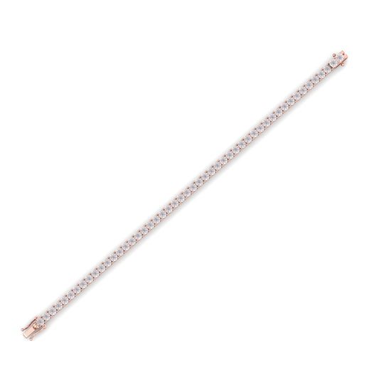 Tennis bracelet in rose gold with white diamonds of 1.35 ct in weight