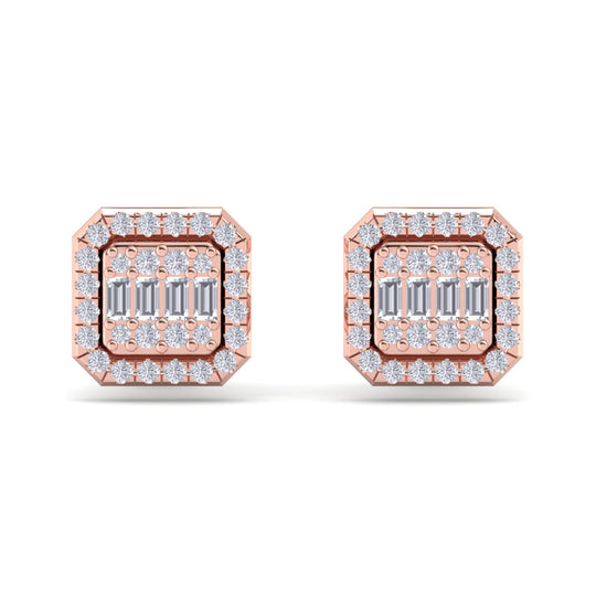 Stud earrings in white gold with white diamonds of 0.42 ct in weight - HER DIAMONDS®