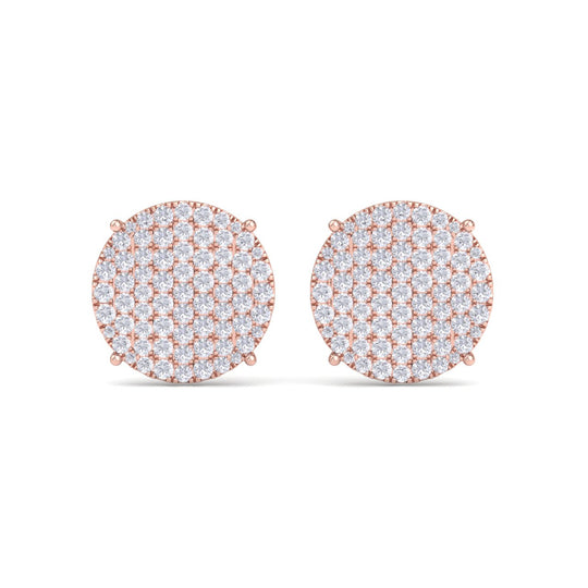 Round diamond stud earring with four-prong in white gold with white diamonds of 2.95 ct in weight - HER DIAMONDS®