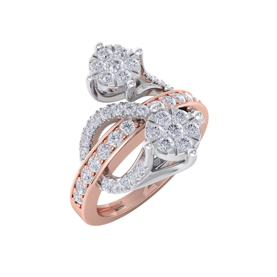 Ring in yellow gold with white diamonds of 0.87 ct in weight