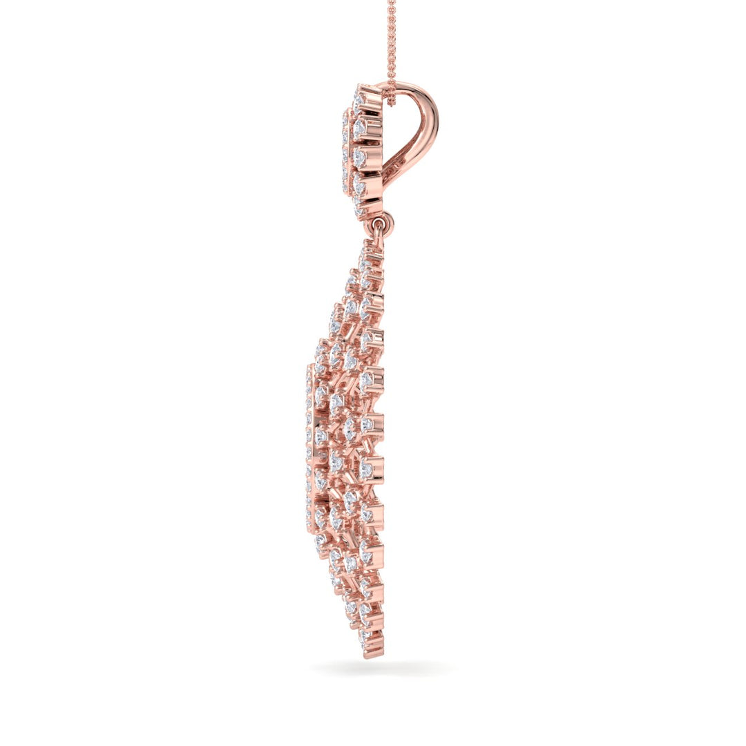 Monogram pendant necklace in rose gold with white diamonds of 2.27 ct in weight - HER DIAMONDS®
