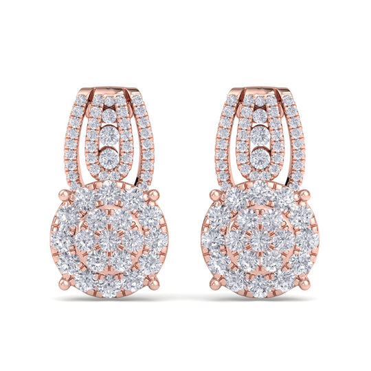 Drop earring in white gold with white diamonds of 1.43 ct in weight - HER DIAMONDS®