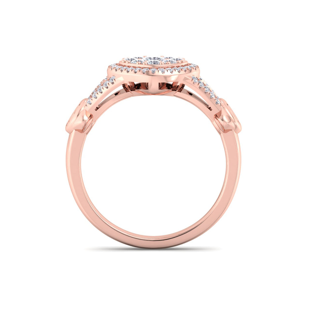 Ring in rose gold with white diamonds of 0.58 ct in weight