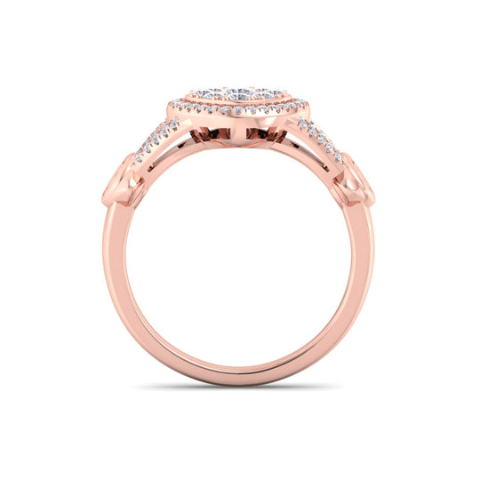 Ring in rose gold with white diamonds of 0.58 ct in weight