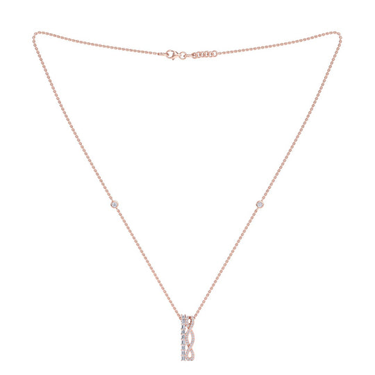Necklace in rose gold with white diamonds of 0.47 ct in weight - HER DIAMONDS®