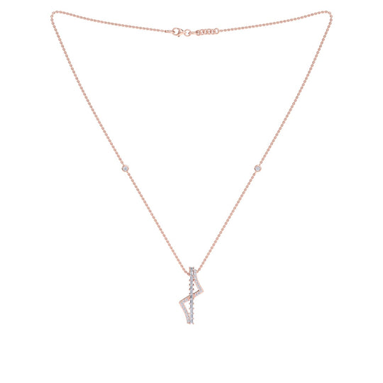 Lightning necklace in white gold with white diamonds of 0.60 ct in weight - HER DIAMONDS®