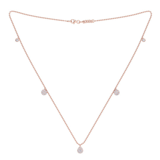 Pear drop necklace in white gold with white diamonds of 0.72 ct in weight - HER DIAMONDS®
