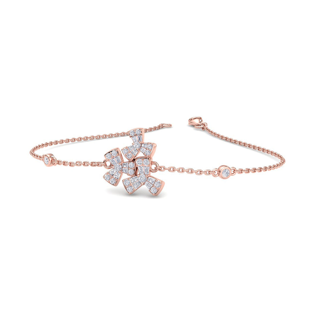 Bracelet in rose gold with white diamonds of 0.40 ct in weight - HER DIAMONDS®