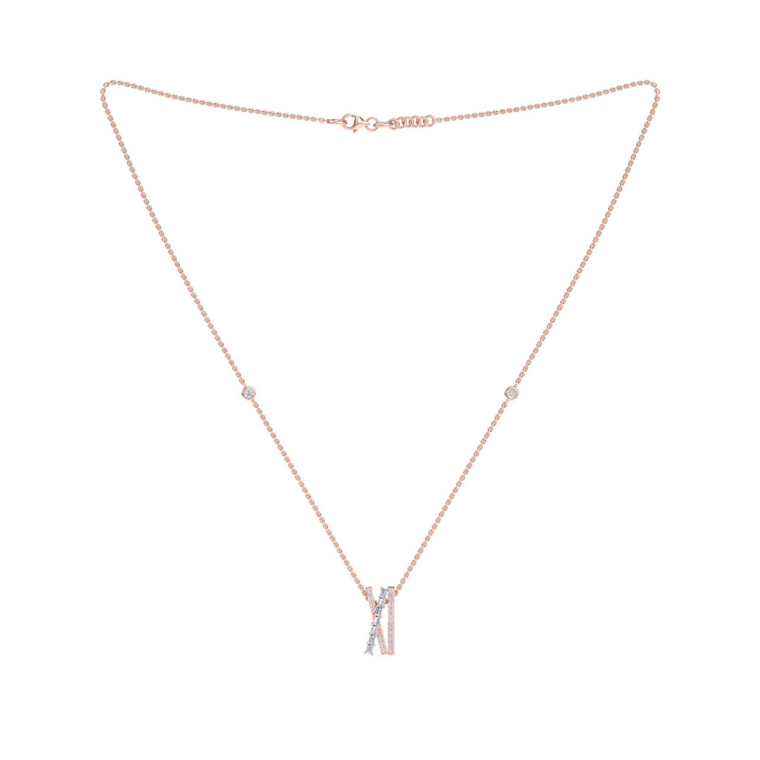 Necklace in rose gold with white diamonds of 0.44 ct in weight - HER DIAMONDS®