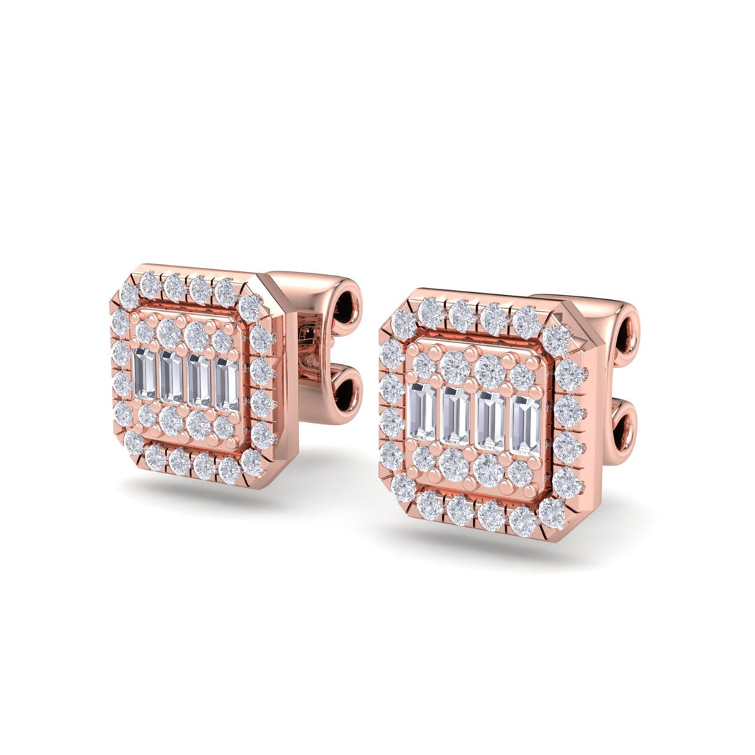 Stud earrings in yellow gold with white diamonds of 0.42 ct in weight - HER DIAMONDS®