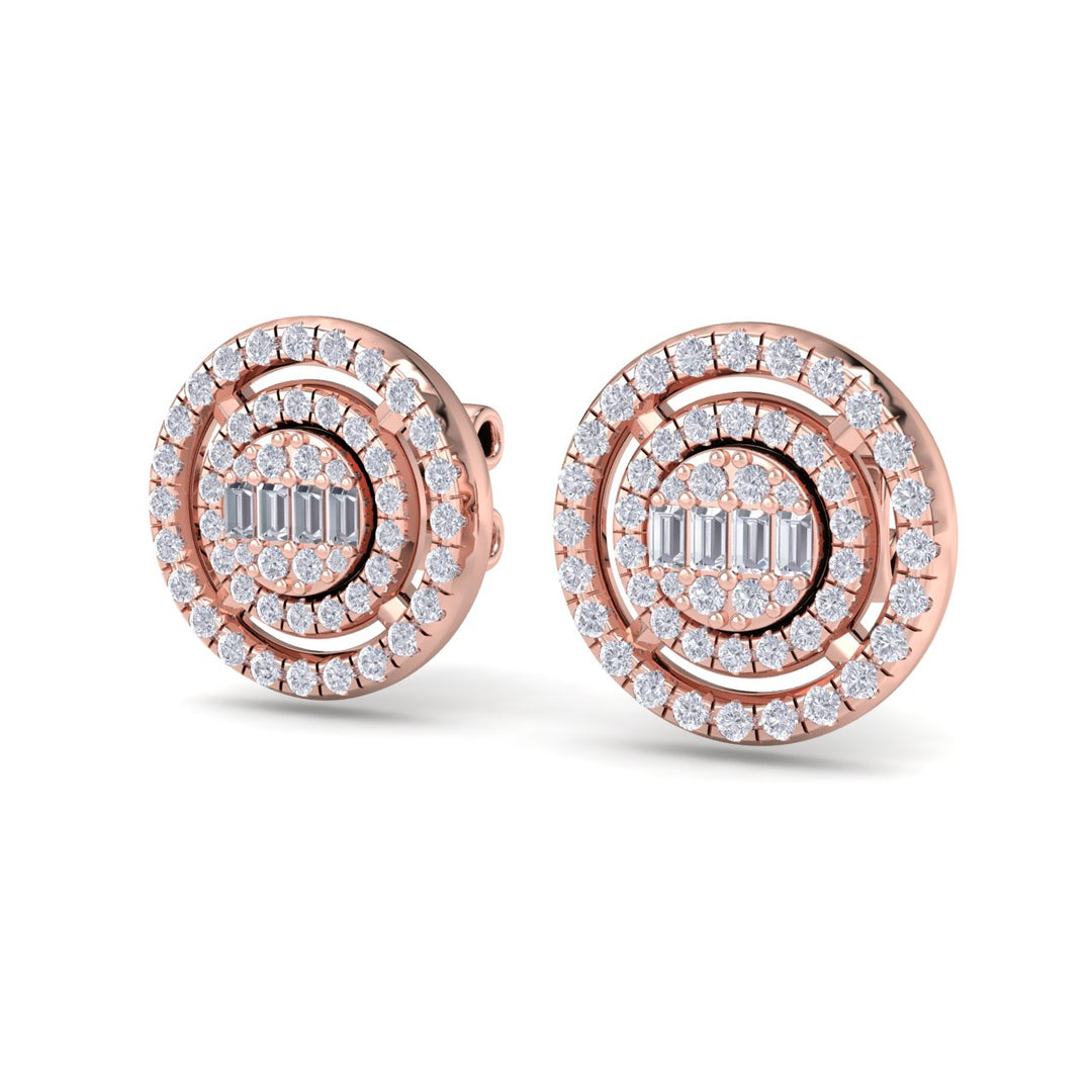 Round stud earrings in white gold with white diamonds of 0.57 ct in weight - HER DIAMONDS®