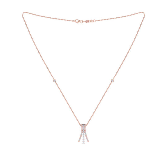 Necklace in rose gold with white diamonds of 0.56 ct in weight - HER DIAMONDS®