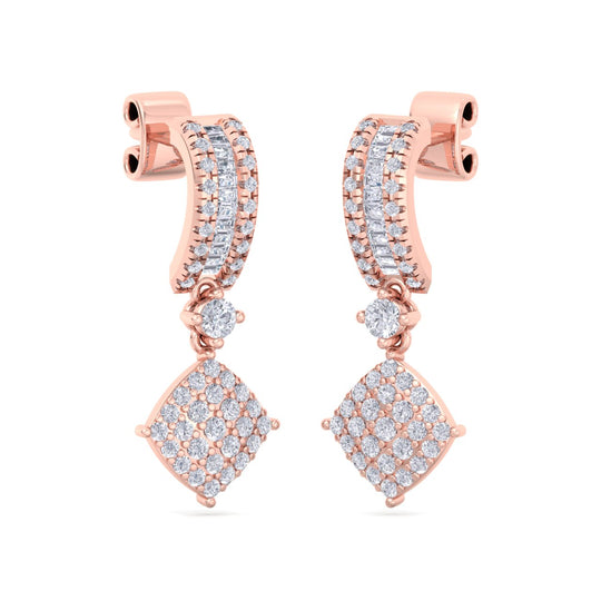 Drop earrings in white gold with white diamonds of 0.77 ct in weight - HER DIAMONDS®