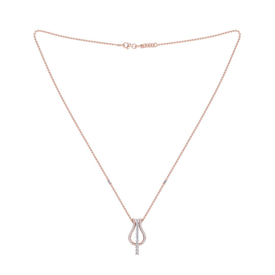 Necklace in rose gold with white diamonds of 0.53 ct in weight - HER DIAMONDS®