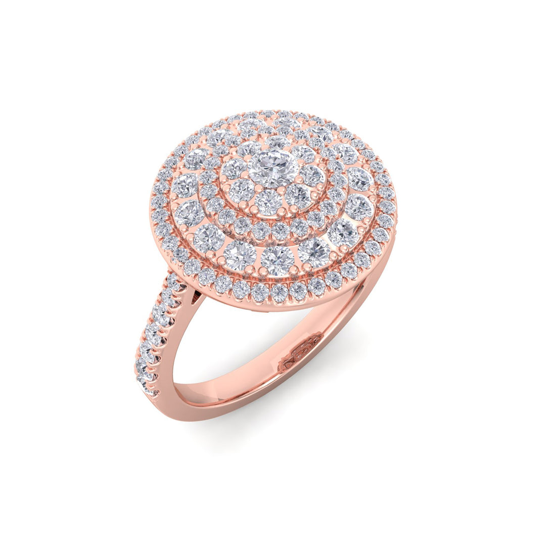 Sphere ring in rose gold with white diamonds of 0.85 ct in weight