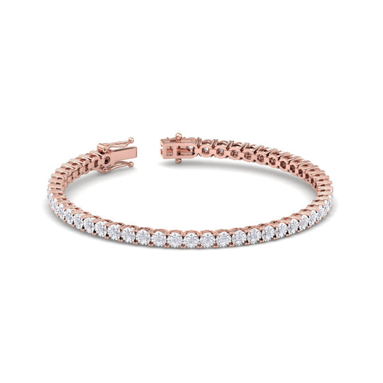 Tennis bracelet in white gold with white diamonds of 1.35 ct in weight