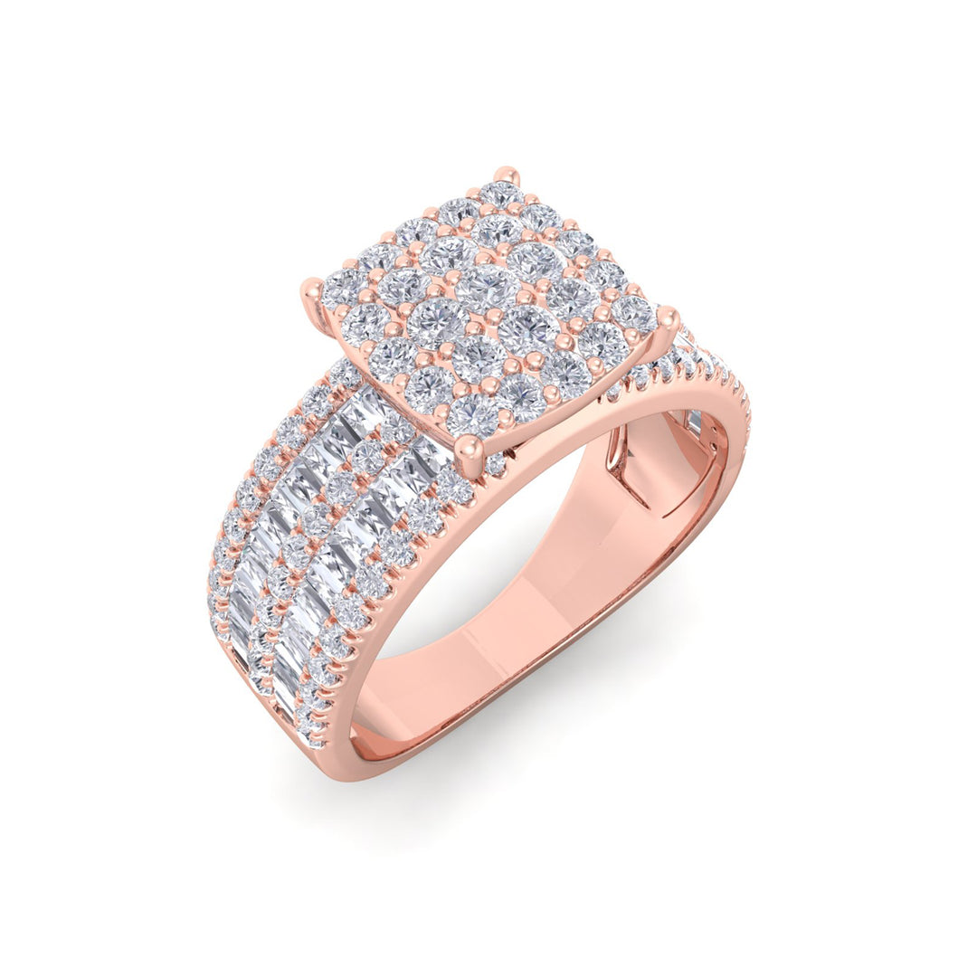 Ring in rose gold with white diamonds of 1.15 ct in weight