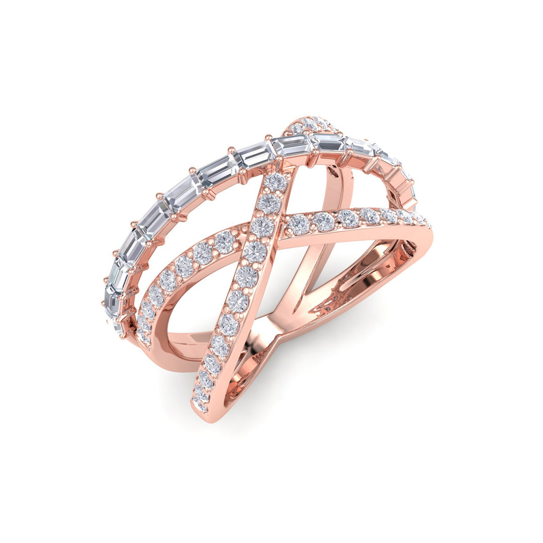 Ring in rose gold with white diamonds of 1.07 ct in weight