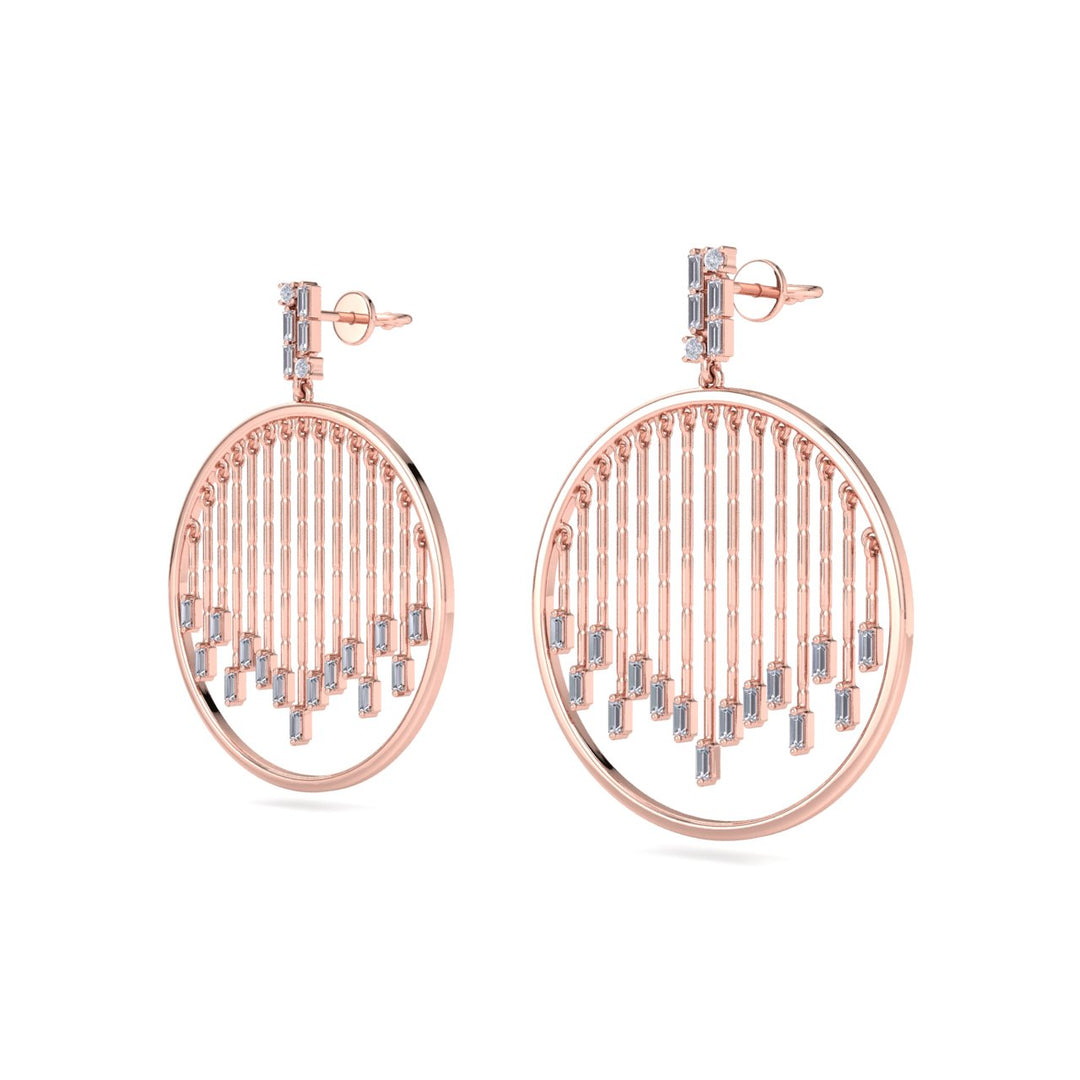 Monogram earrings in white gold with white diamonds of 1.10 ct in weight - HER DIAMONDS®