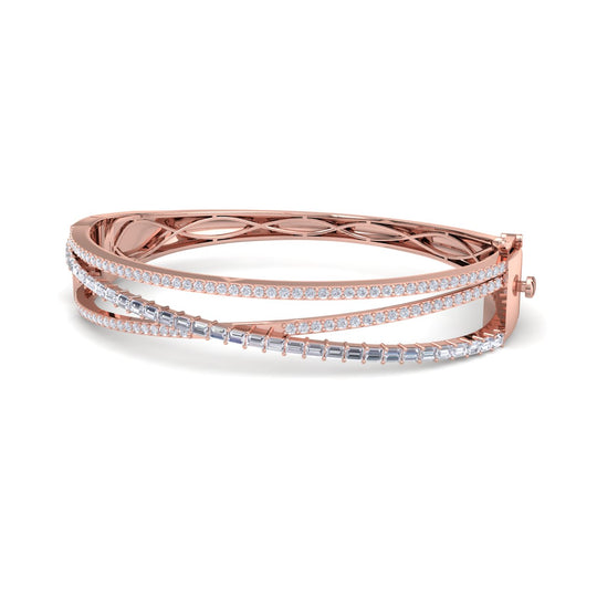 Classic bangle in yellow gold with white diamonds of 1.86 ct in weight - HER DIAMONDS®