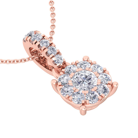 Classic pendant in rose gold with white diamonds of 0.29 ct in weight - HER DIAMONDS®
