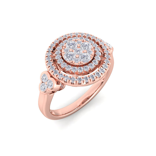 Circle ring in rose gold with white diamonds of 0.67 ct in weight