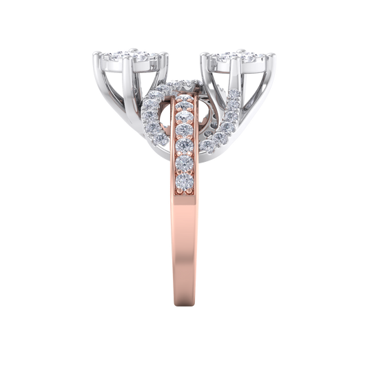 Ring in rose gold with white diamonds of 0.87 ct in weight