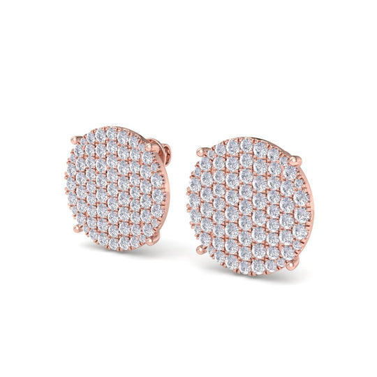 Round diamond stud earring with four-prong in yellow gold with white diamonds of 2.95 ct in weight - HER DIAMONDS®