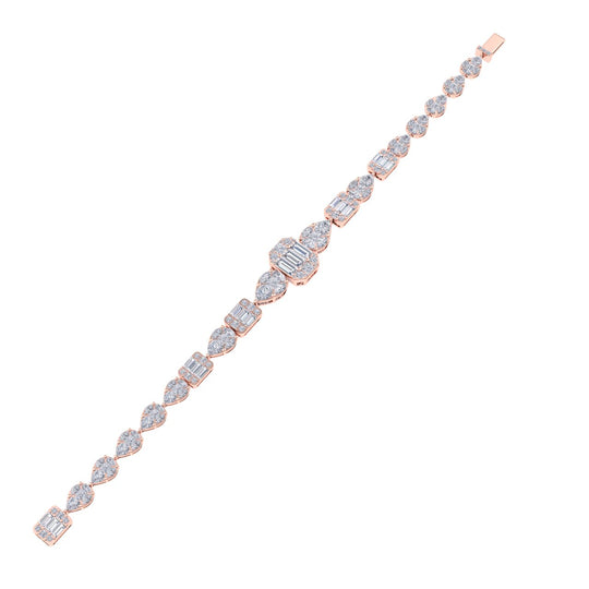 Luxury bracelet in rose gold with white diamonds of 12.71 ct in weight - HER DIAMONDS®