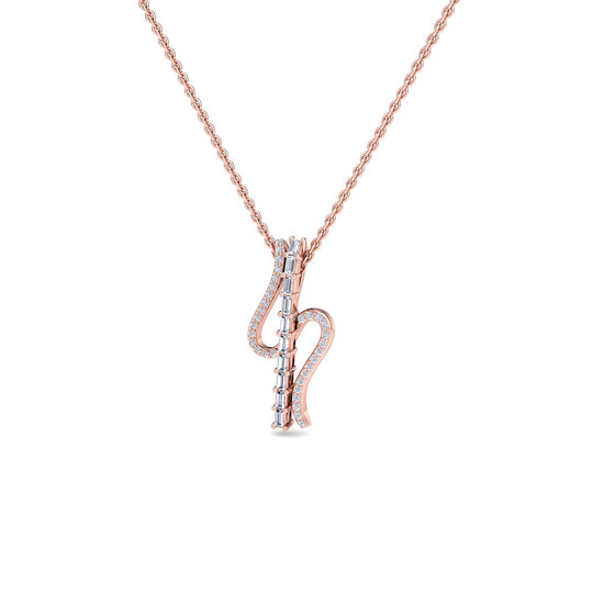 Necklace in rose gold with white diamonds of 0.41 ct in weight - HER DIAMONDS®