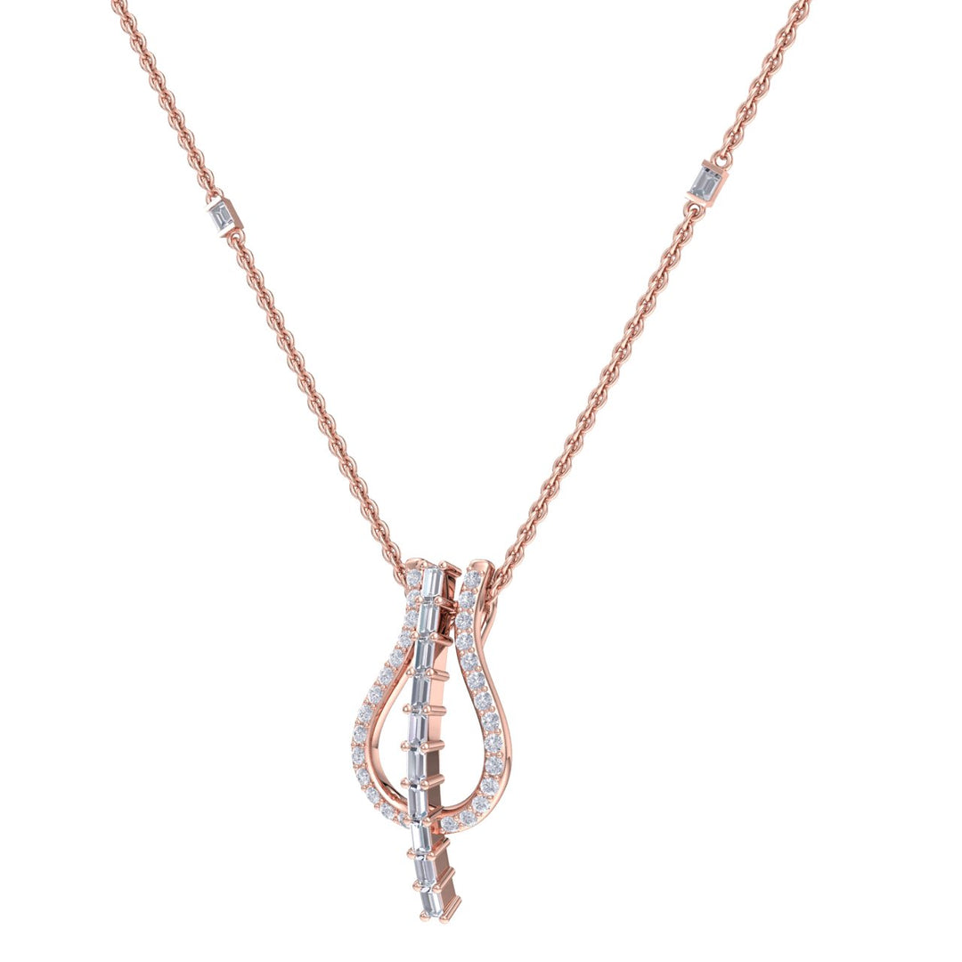 Necklace in rose gold with white diamonds of 0.53 ct in weight - HER DIAMONDS®