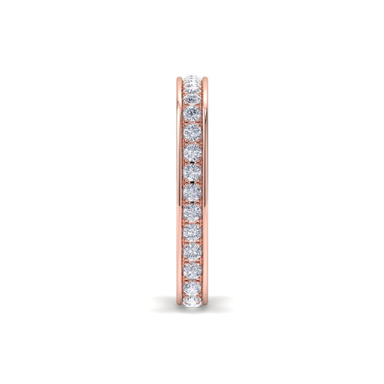 Square ring in rose gold with white diamonds of 0.58 ct in weight