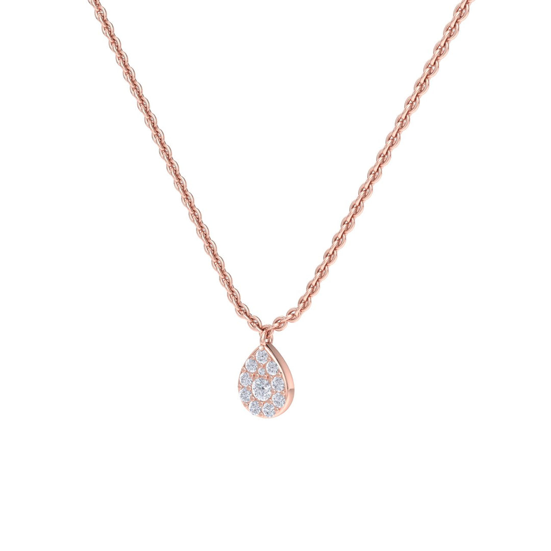 Pear drop necklace in white gold with white diamonds of 0.72 ct in weight - HER DIAMONDS®
