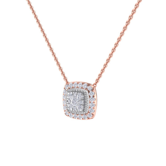 Square pendant in yellow gold with white diamonds of 0.54 ct in weight - HER DIAMONDS®