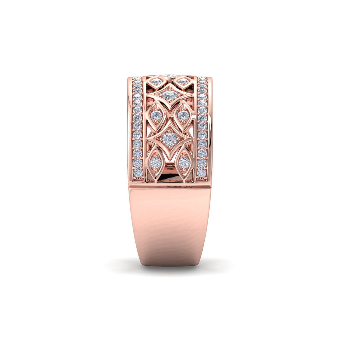 Ring in rose gold with white diamonds of 0.40 ct in weight