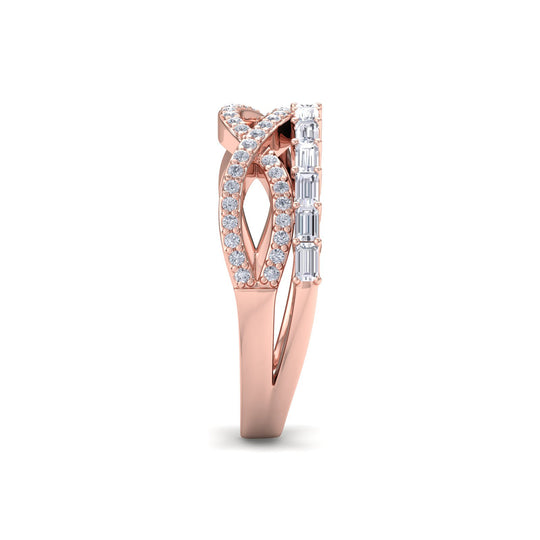 Ring in rose gold with white diamonds of 0.50 ct in weight