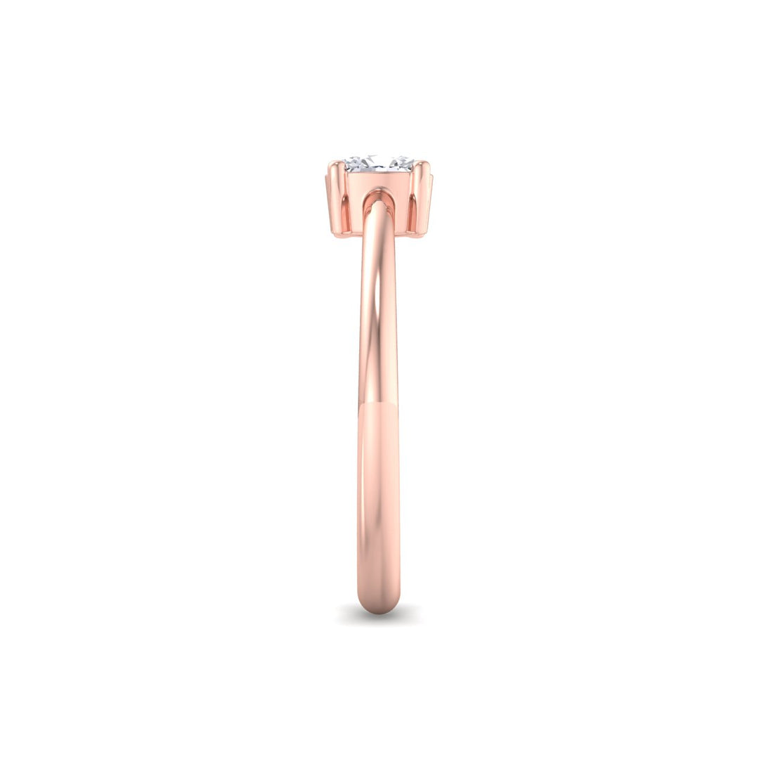 Oval shaped petite mini diamond ring in rose gold with white diamonds of 0.25 ct in weight