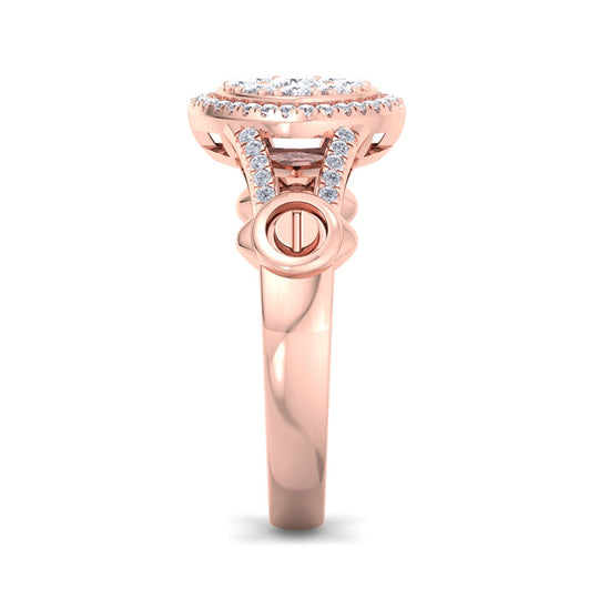 Ring in rose gold with white diamonds of 0.58 ct in weight