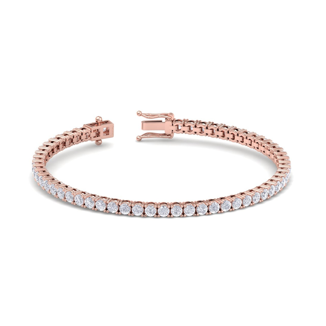 Tennis bracelet in white gold with white diamonds of 6.16 ct in weight - HER DIAMONDS®