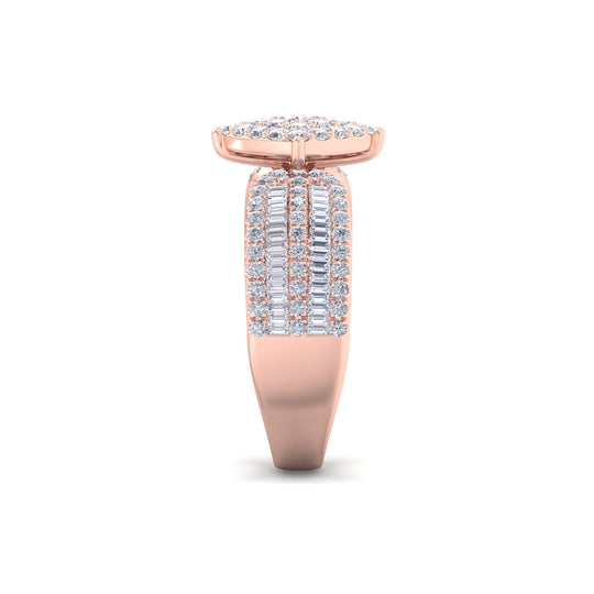 Ring in rose gold with white diamonds of 1.04 ct in weight