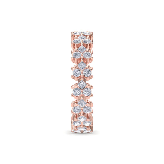 Eternity ring in rose gold with white diamonds of 1.07 ct in weight