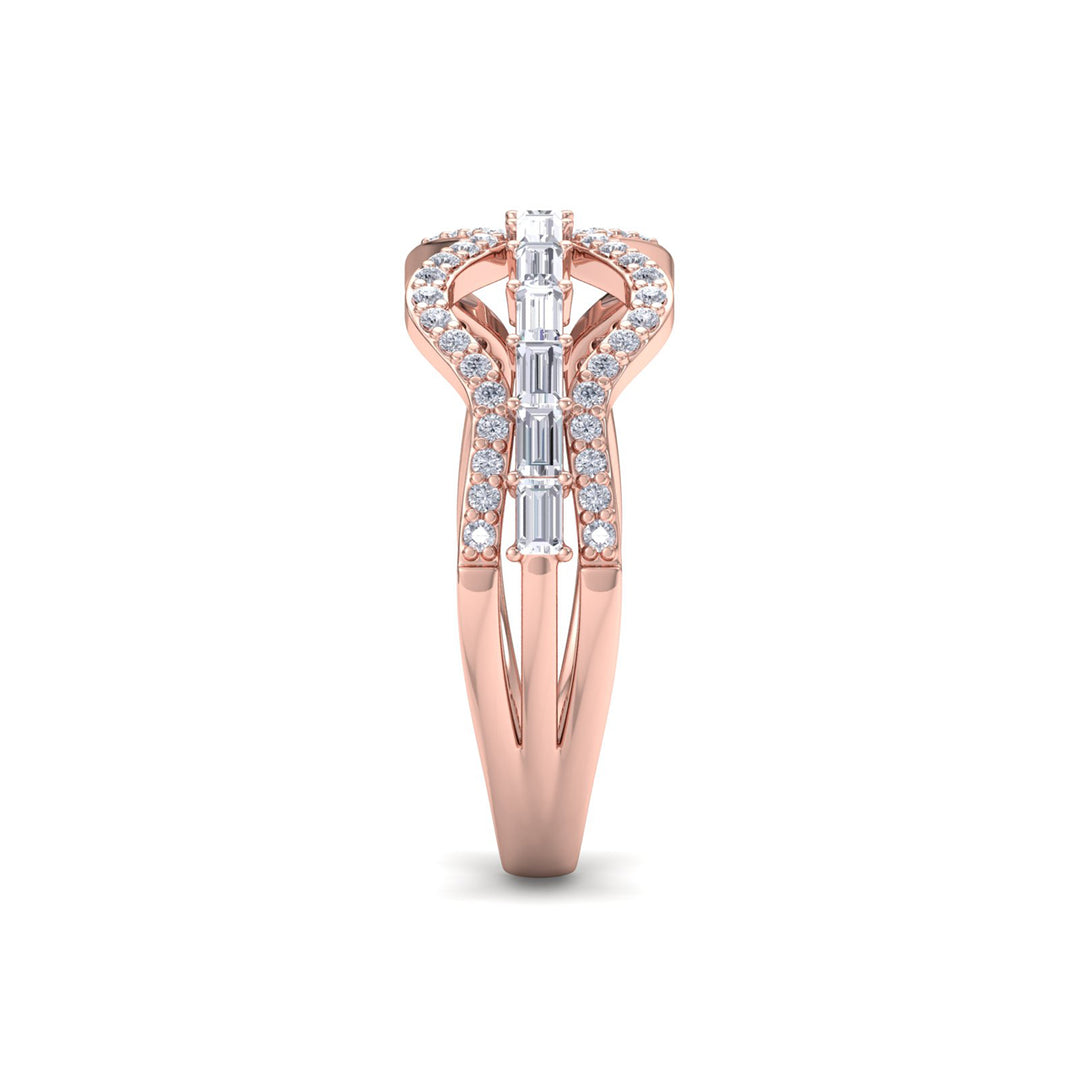 Ring in rose gold with white diamonds of 0.54 ct in weight