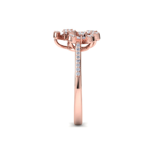 Ring in rose gold with white diamonds of 0.34 ct in weight