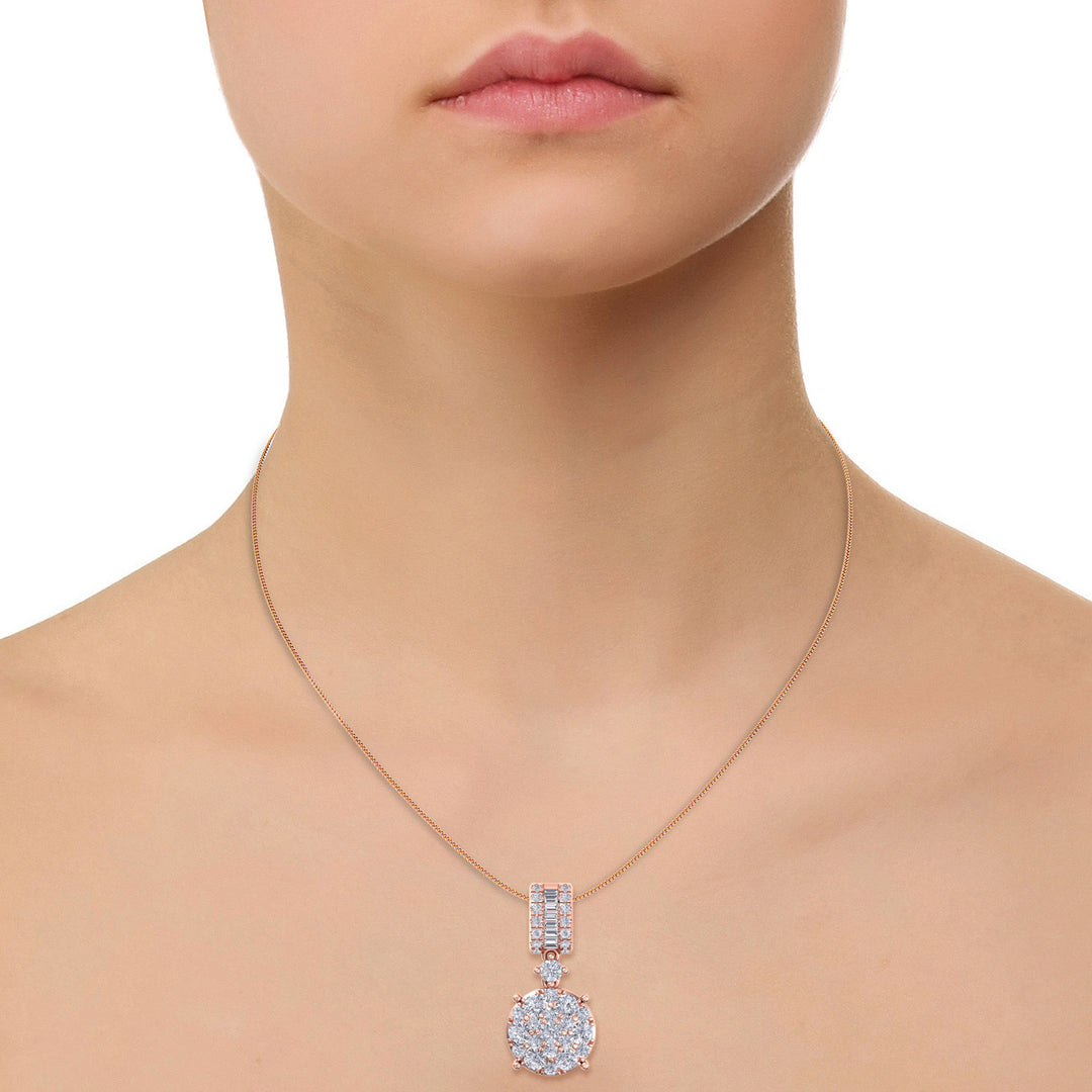 Pendant in rose gold with white diamonds of 0.98 ct in weight - HER DIAMONDS®