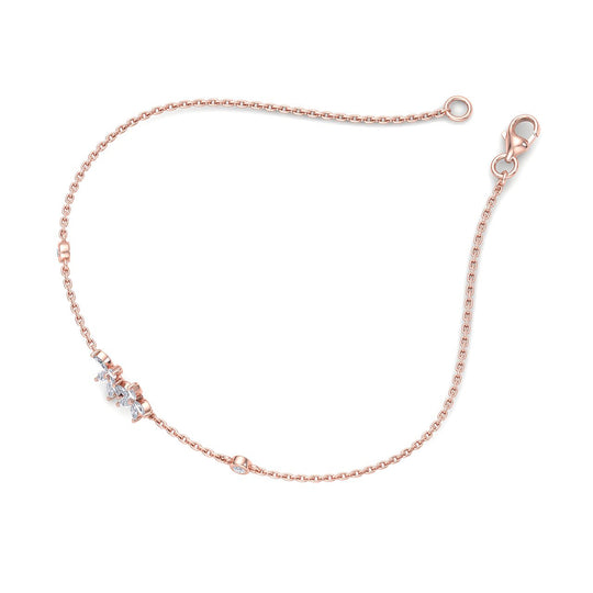 Two of a kind bracelet in rose gold with white diamonds of 0.63 ct in weight - HER DIAMONDS®