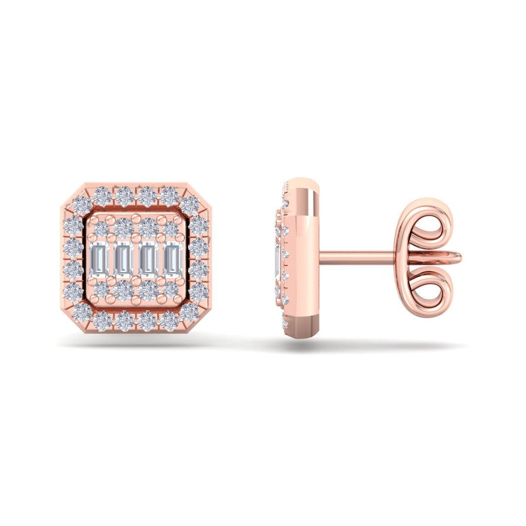 Stud earrings in white gold with white diamonds of 0.42 ct in weight - HER DIAMONDS®